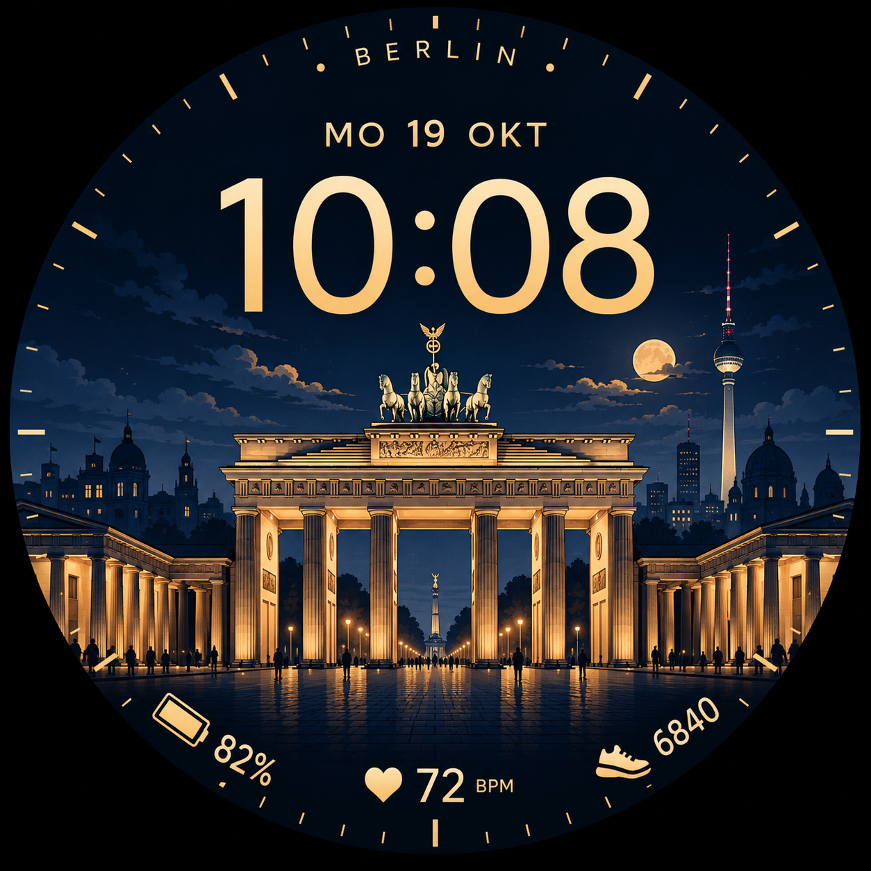 Berlin bei Nacht – Zifferblatt-Vorschau