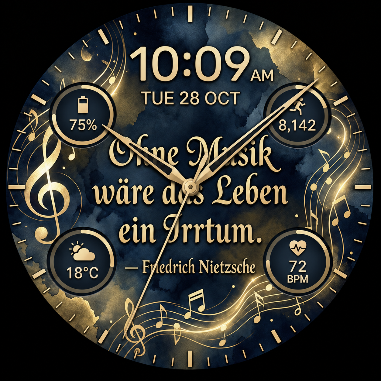 Nietzsche Music — Champagne – Zifferblatt-Vorschau